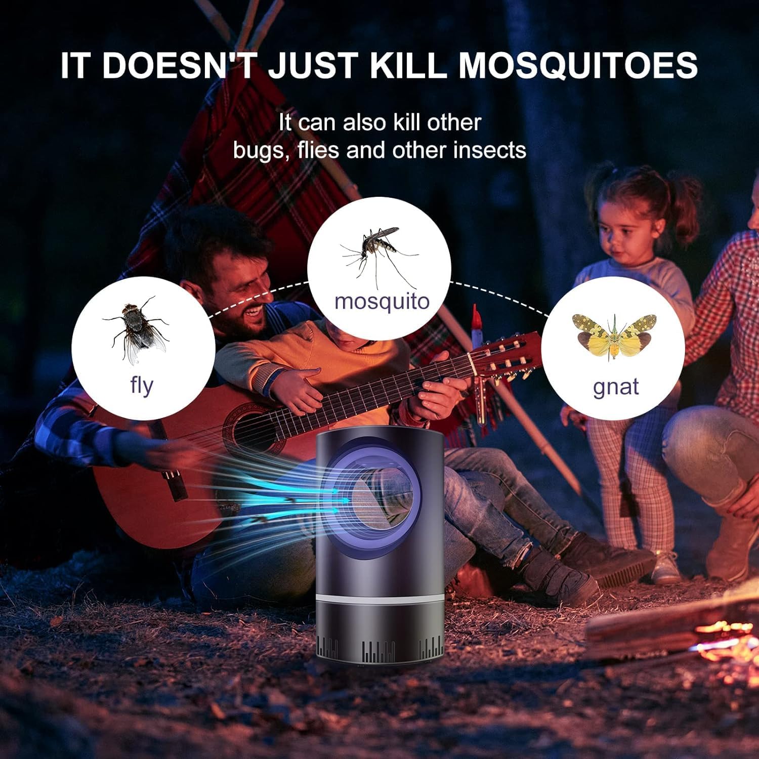 Mosquito Lamp International Eco Friendly Bug Zapper Electric Mosquito Lamp Dual Mosquito Zapper Lamp Indoor Insect Trap Portable Killer Catcher Trap Machine (BLACK)